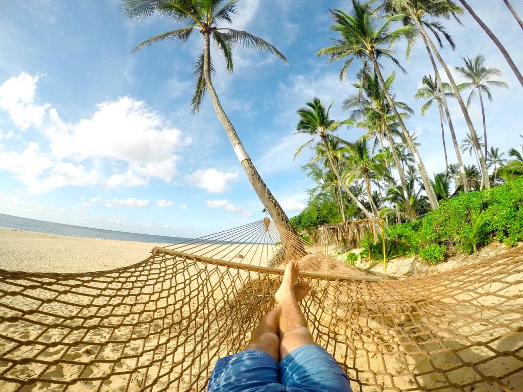 Backpacking travel holiday beach hammoc